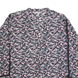 JIGSAW Womens Printed Blouse Black V-Neck Long Sleeve Floral UK 10