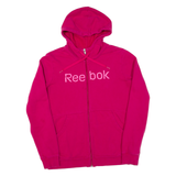 REEBOK Womens Pink Hoodie Full Zip XL