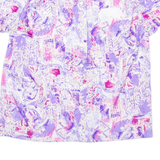 Womens Printed Blouse Purple Viscose Crazy Pattern M