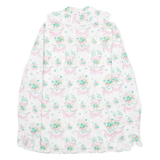 Womens Printed Shirt White Collared Long Sleeve Floral S