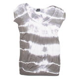 COCONUDA Womens Printed Blouse Brown V-Neck Crazy Pattern S