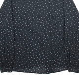 MADRISA Womens Shirt Black Collared Long Sleeve Viscose M