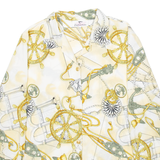 VALENTINE Womens Printed Shirt Beige Collared Long Sleeve Crazy Pattern L