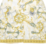 VALENTINE Womens Printed Shirt Beige Collared Long Sleeve Crazy Pattern L