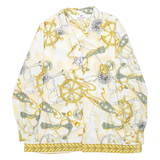 VALENTINE Womens Printed Shirt Beige Collared Long Sleeve Crazy Pattern L