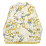 VALENTINE Womens Printed Shirt Beige Collared Long Sleeve Crazy Pattern L