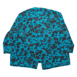 Womens Kimono Blouse Blue V-Neck 3/4 Sleeve Viscose Crazy Pattern L