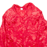 FLIER Womens Printed Shirt Red Collared Long Sleeve Silk Floral M