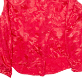 FLIER Womens Printed Shirt Red Collared Long Sleeve Silk Floral M