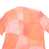 DEVERNOIR Womens Printed Blouse Pink V-Neck Faux Silk XL