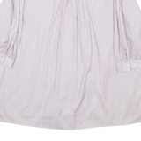 Womens Printed Shirt Brown Collared 3/4 Sleeve Striped XL