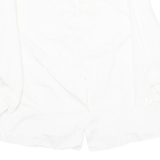 Womens Blouse White V-Neck Long Sleeve M