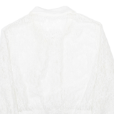 Womens Blouse White V-Neck Long Sleeve Floral M