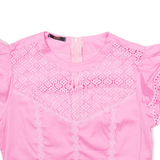 LACVERT Womens Cropped Blouse Pink S