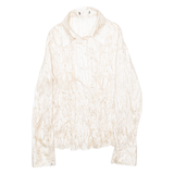 Womens Shirt Cream Collared Long Sleeve S