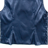 Womens Blouse Blue V-Neck Sleeveless Silk Crazy Pattern S