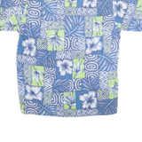 GO BAREFOOT Mens Shirt Blue Floral M