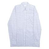 CREATION B Mens Shirt Blue Check Long Sleeve L