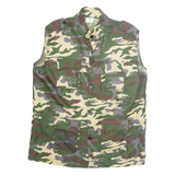 BOLAND Mens Shirt Green Camouflage Sleeveless L
