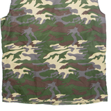 BOLAND Mens Shirt Green Camouflage Sleeveless L
