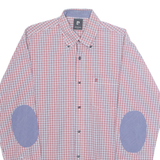 PIERRE CARDIN Mens Shirt Red Check Long Sleeve M