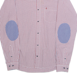 PIERRE CARDIN Mens Shirt Red Check Long Sleeve M