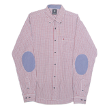 PIERRE CARDIN Mens Shirt Red Check Long Sleeve M