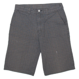 DICKIES Mens Workwear Shorts Grey Relaxed Check M W32
