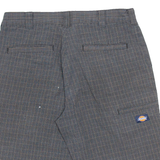 DICKIES Mens Workwear Shorts Grey Relaxed Check M W32