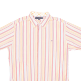 TOMMY HILFIGER Mens Shirt Orange Striped L