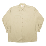 DICKIES Mens Plain Shirt Brown Long Sleeve 2XL