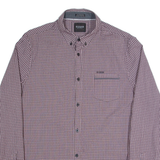 GUESS Jefferson Super Slim Fit Mens Shirt Red Check Long Sleeve XL