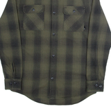 QUIKSILVER Mens Shirt Green Check Long Sleeve XS