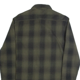 QUIKSILVER Mens Shirt Green Check Long Sleeve XS