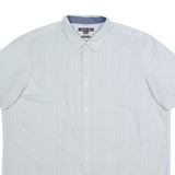 MICHAEL KORS Mens Shirt White Geometric 2XL