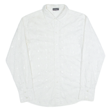 UDOMGAL Mens Shirt Cream Floral Long Sleeve M