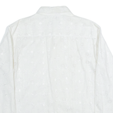 UDOMGAL Mens Shirt Cream Floral Long Sleeve M