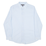 MICHAEL KORS Slim Fit Mens Shirt Blue Gingham Long Sleeve L