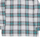 CASUAL LAND Mens Flannel Shirt Grey Check Long Sleeve L