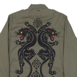 REPLAY Mens Plain Shirt Green Long Sleeve XS