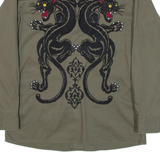 REPLAY Mens Plain Shirt Green Long Sleeve XS