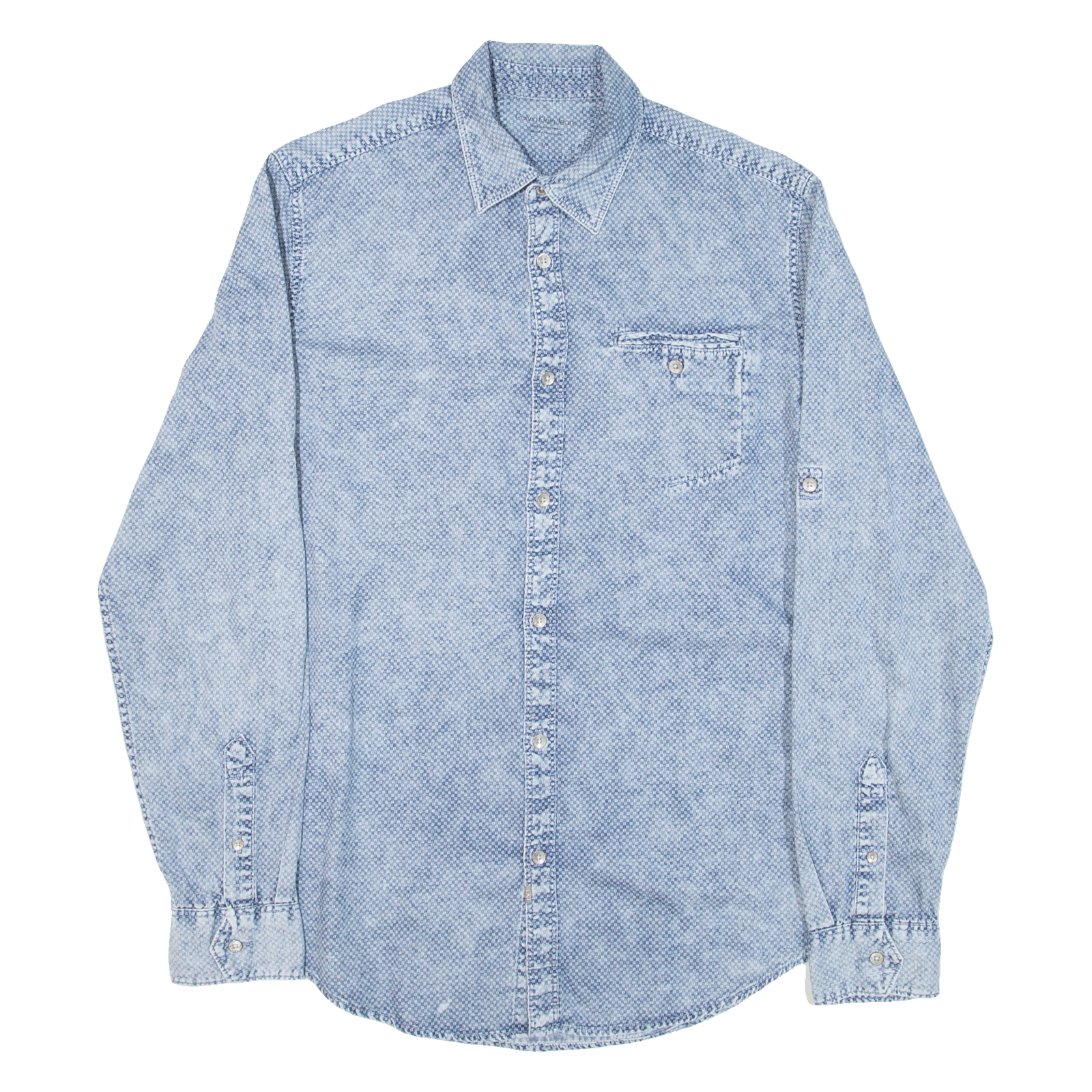 CALVIN KLEIN JEANS Mens Shirt Blue Long Sleeve S