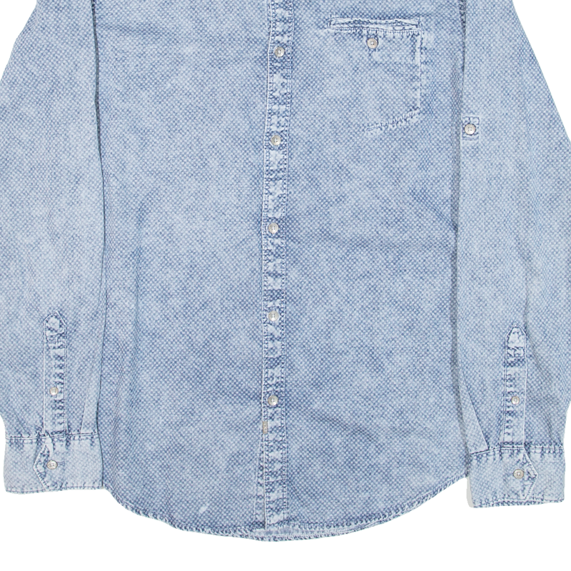 CALVIN KLEIN JEANS Mens Shirt Blue Long Sleeve S