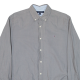 TOMMY HILFIGER Mens Plain Shirt Grey Long Sleeve M
