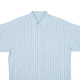 Mens Shirt Blue Striped XL