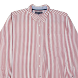 TOMMY HILFIGER Mens Shirt Red 90s Striped Long Sleeve XL