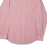 TOMMY HILFIGER Slim Fit Mens Shirt Red Spotted Long Sleeve L
