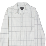 GUESS Slim Fit All Over Print Mens Shirt White Check Long Sleeve XL