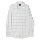 GUESS Slim Fit All Over Print Mens Shirt White Check Long Sleeve XL