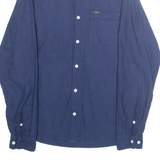 LEE Mens Plain Shirt Blue Long Sleeve M